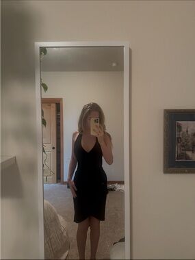Y2K Black V-Neck Women's Dress